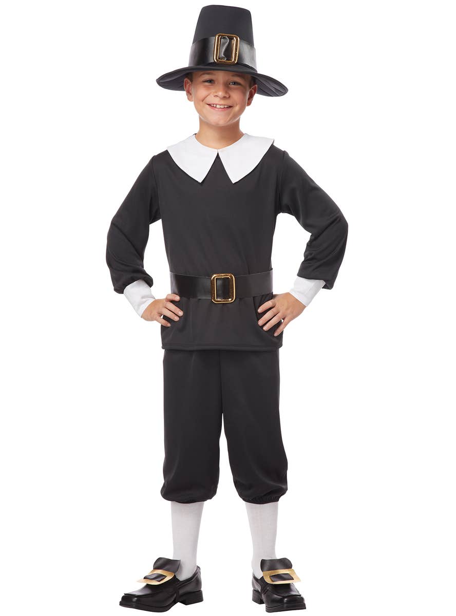 Boy's Olden Days Pilgrim Costume - Main Image