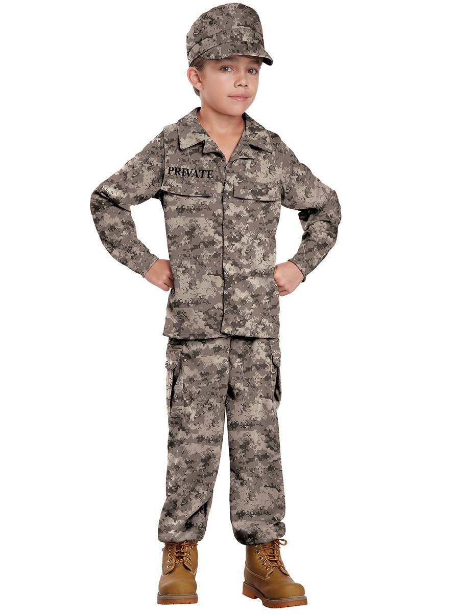 Child's Military Soldier Unisex Fancy Dress Costume Boy View