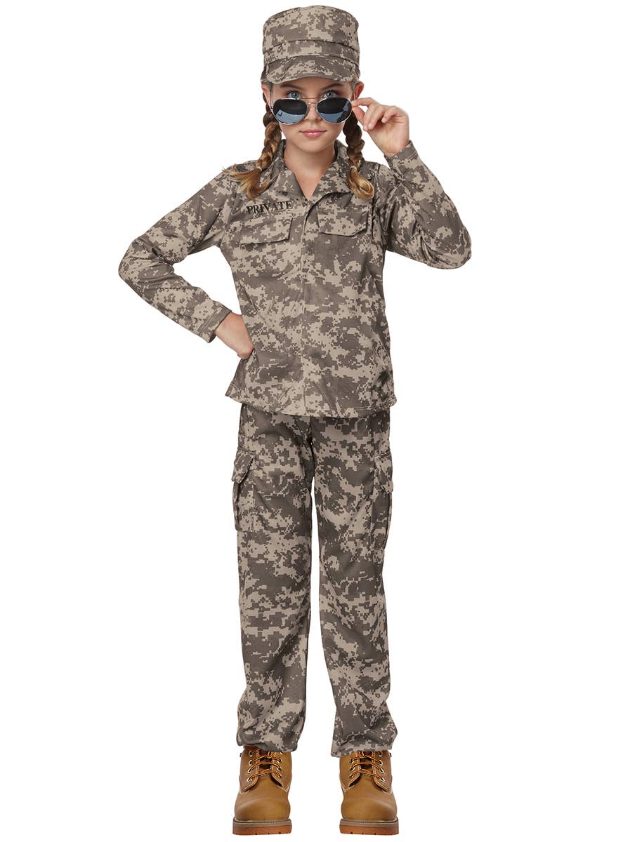 Child's Military Soldier Unisex Fancy Dress Costume Alt View