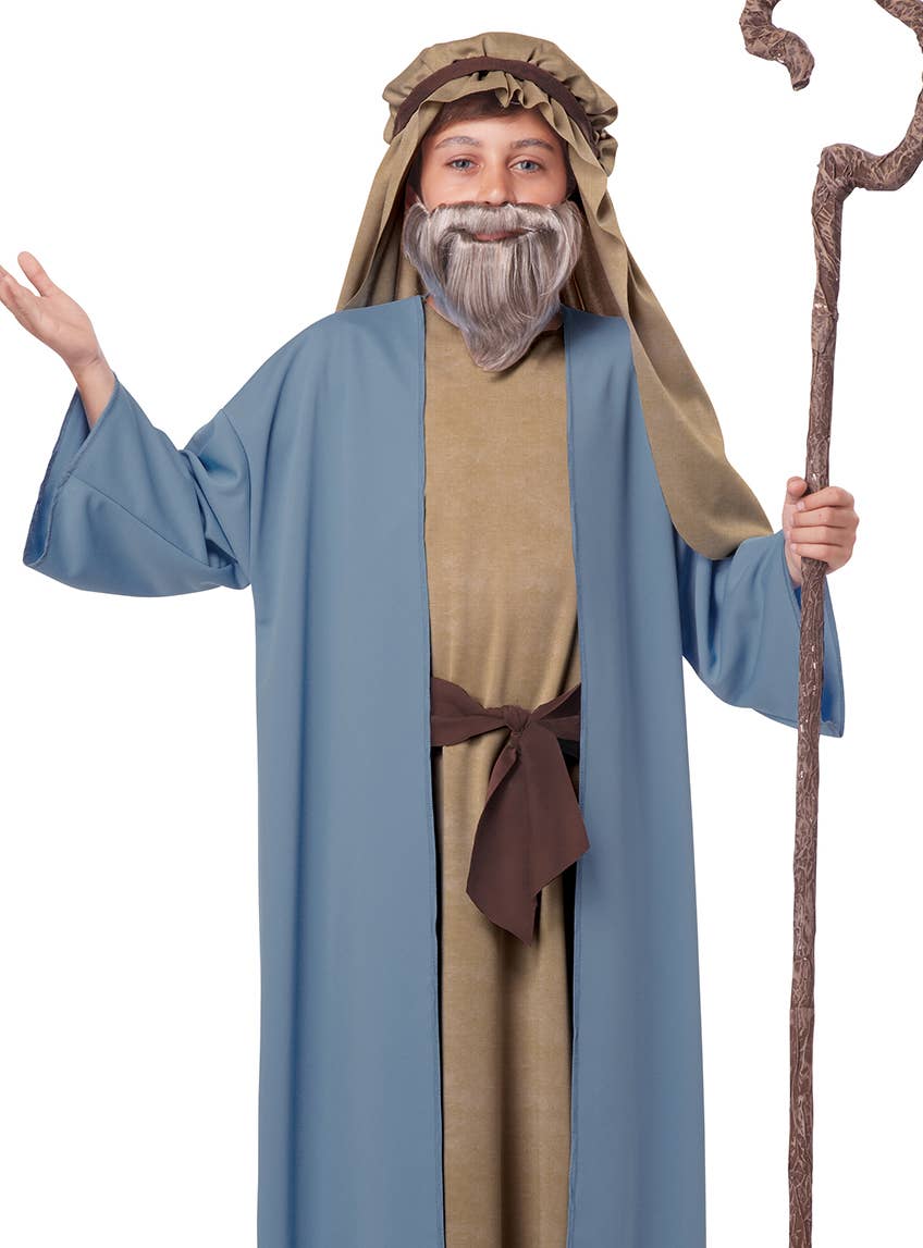 Boys Herdmsman Christmas Nativity Fancy Dress Costume Close Up Image
