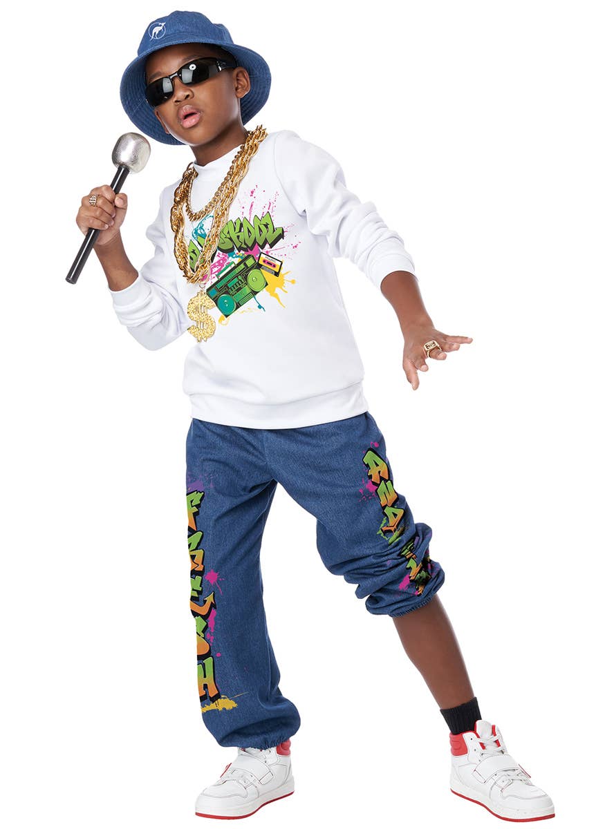 Image of front of Hip Hop Rapper Boy's 90s Dress Up Costume