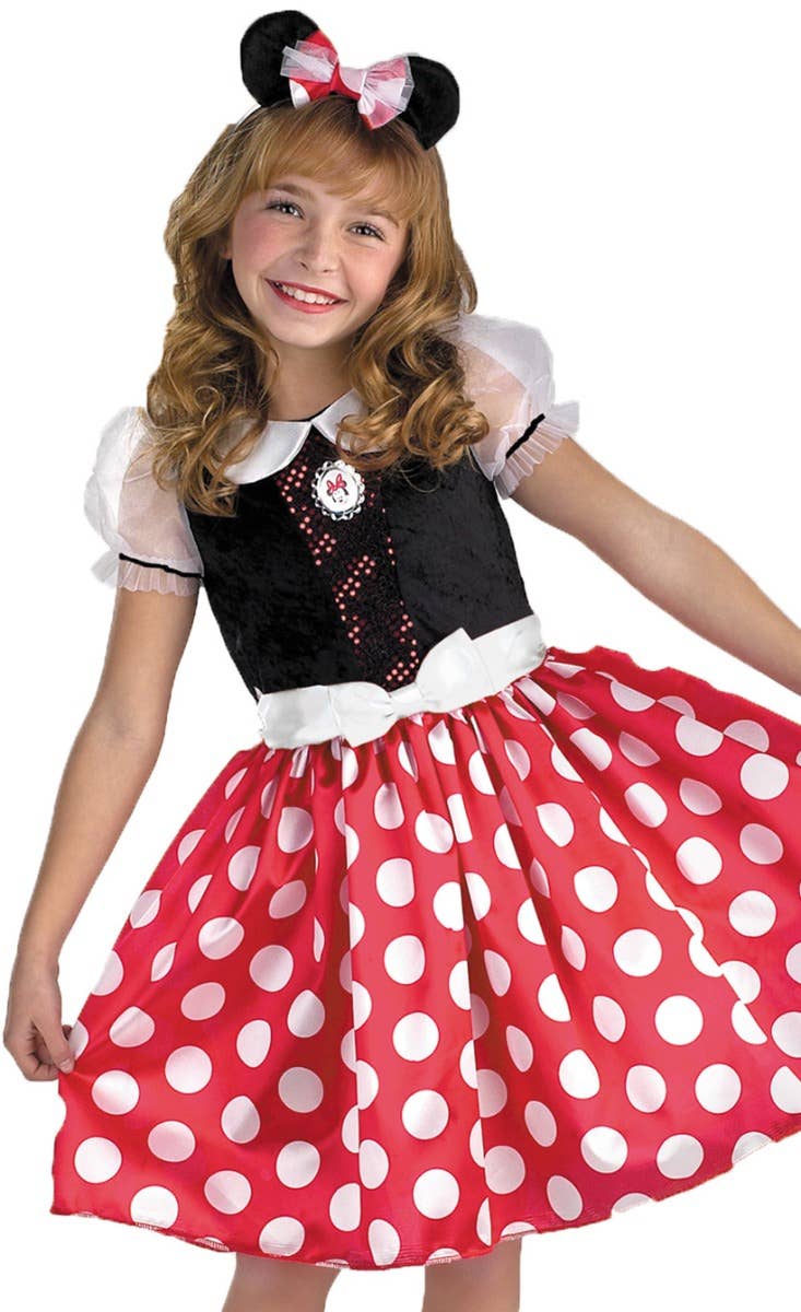 Classic Polka Dot Minnie Mouse Disney Girl's Costume - Close Image