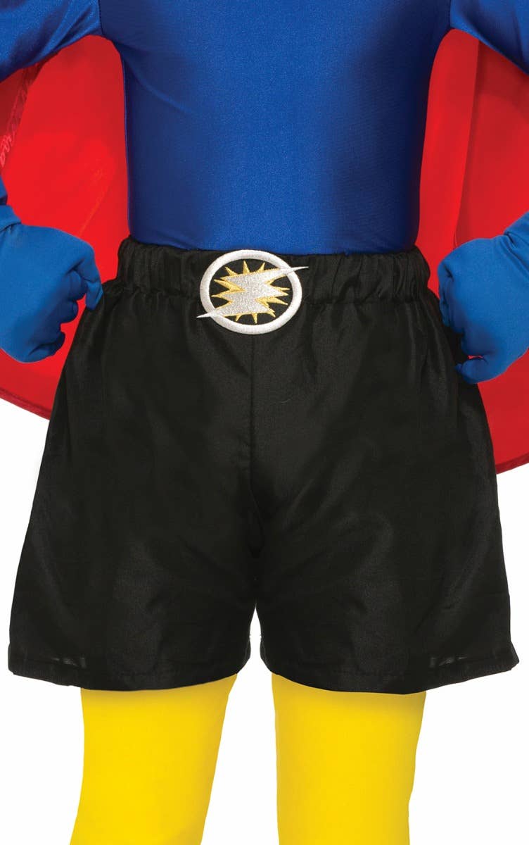 Kid's Unisex Superhero Black Satin Boxer Shorts Costume Accessory Main Image