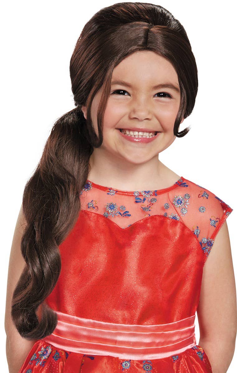 Elena Princess of Avalor Disney Costume Wig Brown Ponytail Main Image