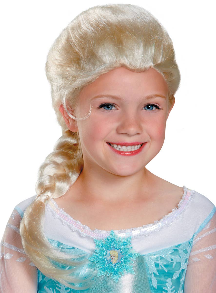Disney Girl's Officially Licensed Frozen Blonde Elsa Costume Wig