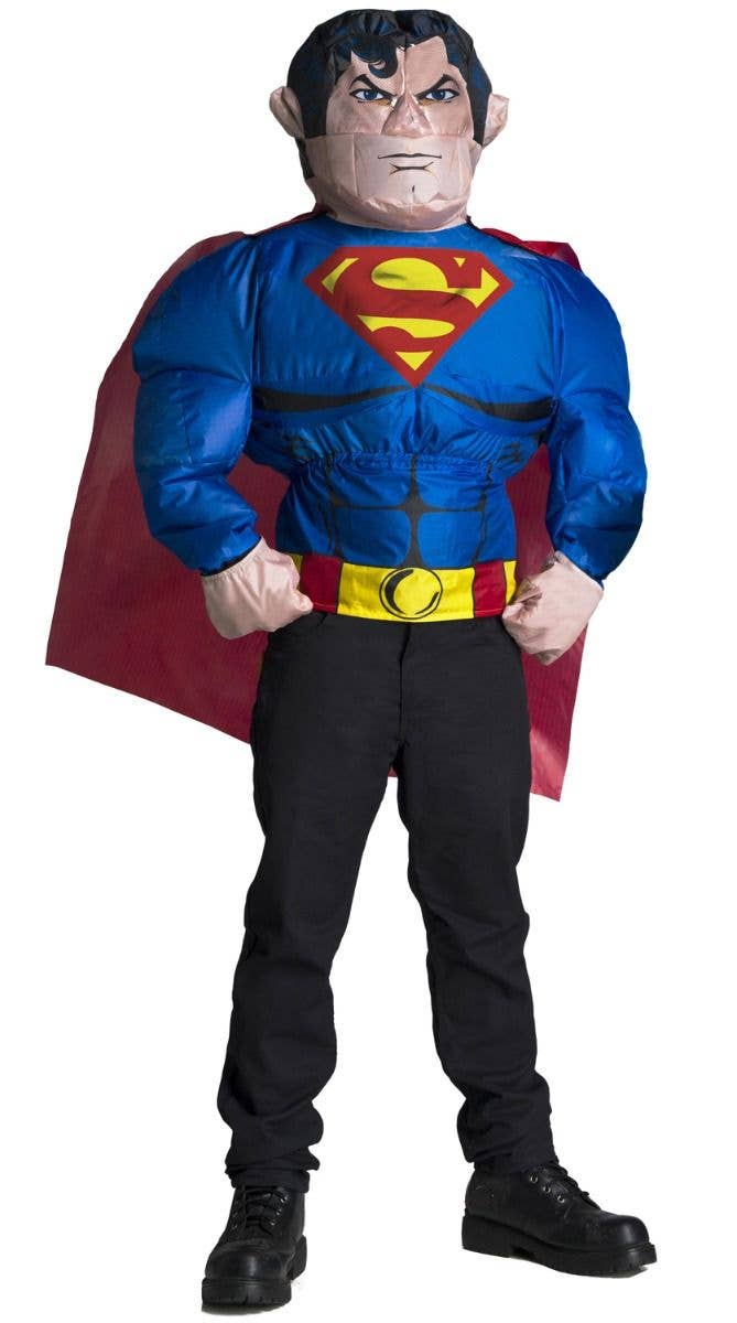 Boy's Inflatable Superman Superhero Costume Shirt with Head