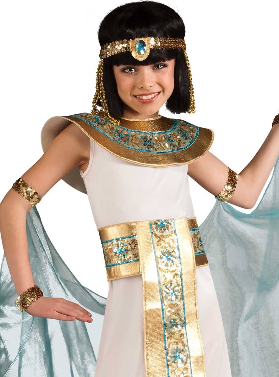 Ancient Egyptian Queen Cleopatra Girls Book Week Fancy Dress Costume Close Image