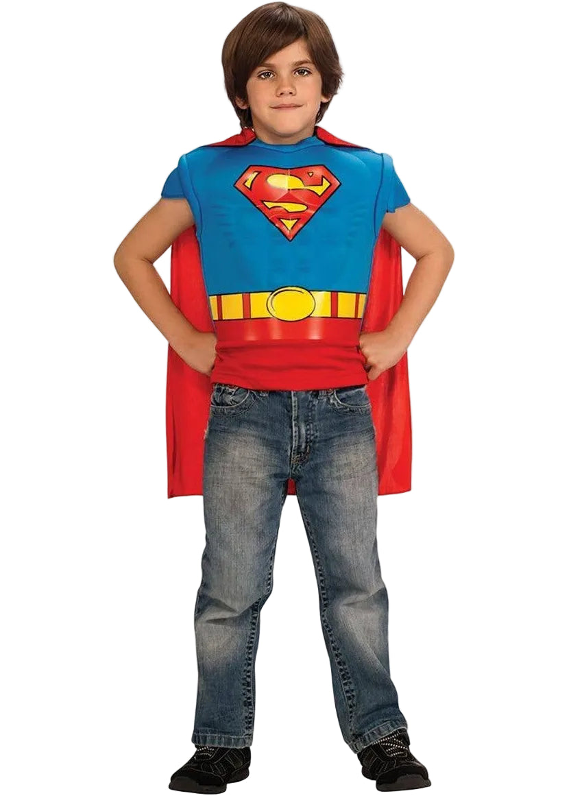Superman Muscle Chest Top and Cape for Boys