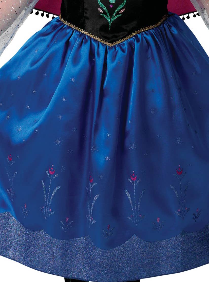 Girls Frozen Anna Fancy Dress Costume Close Up Image