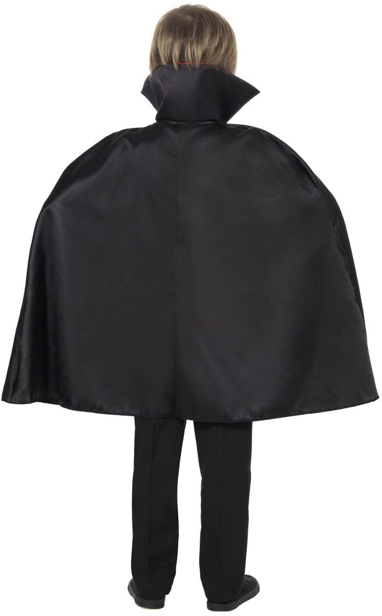 Boy's Red And Black Dracula Vampire Fancy Dress Costume For Halloween Back Image