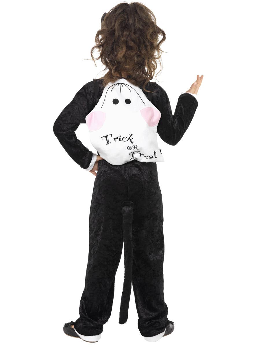 Black Kitty Girl's Onesie Animal Dress Up Costume Back