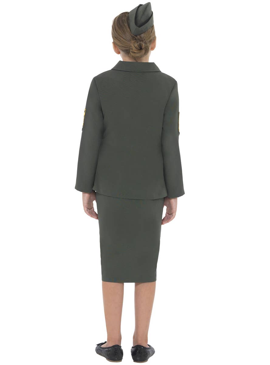 Girl's WWII Army Officer Costume Back View