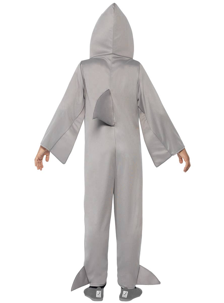 Grey Shark Kid's Costume Onesie Back Image