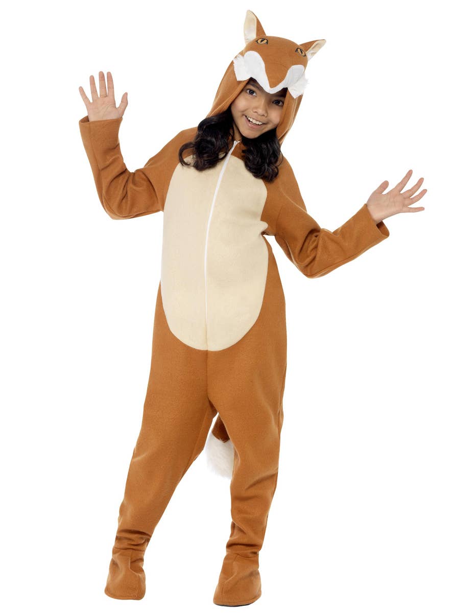 Image of Fox Girls Animal Onesie Book Week Costume - Front Image