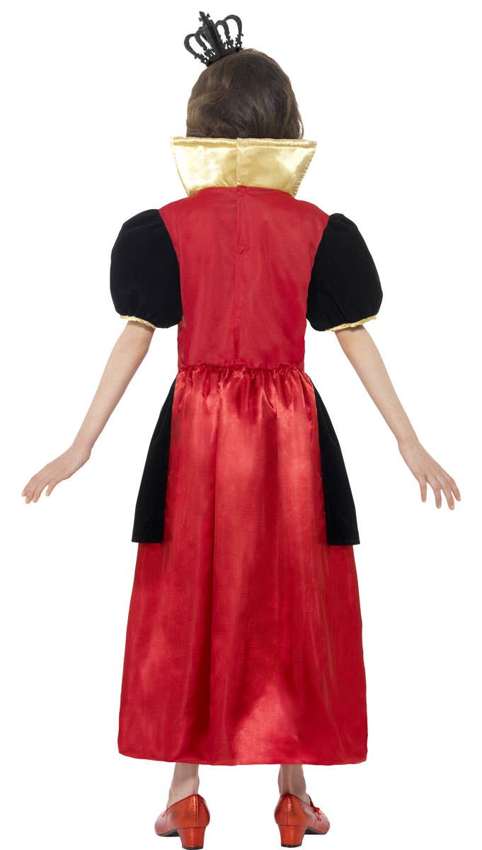Girls Queen of Hearts Fancy Dress Costume Back View