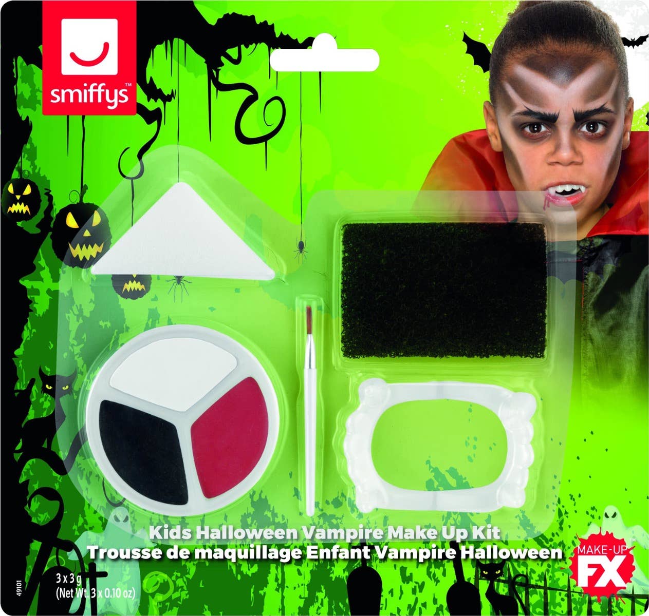 Kids Halloween Vampire Make Up Face Paint Kit Package Image