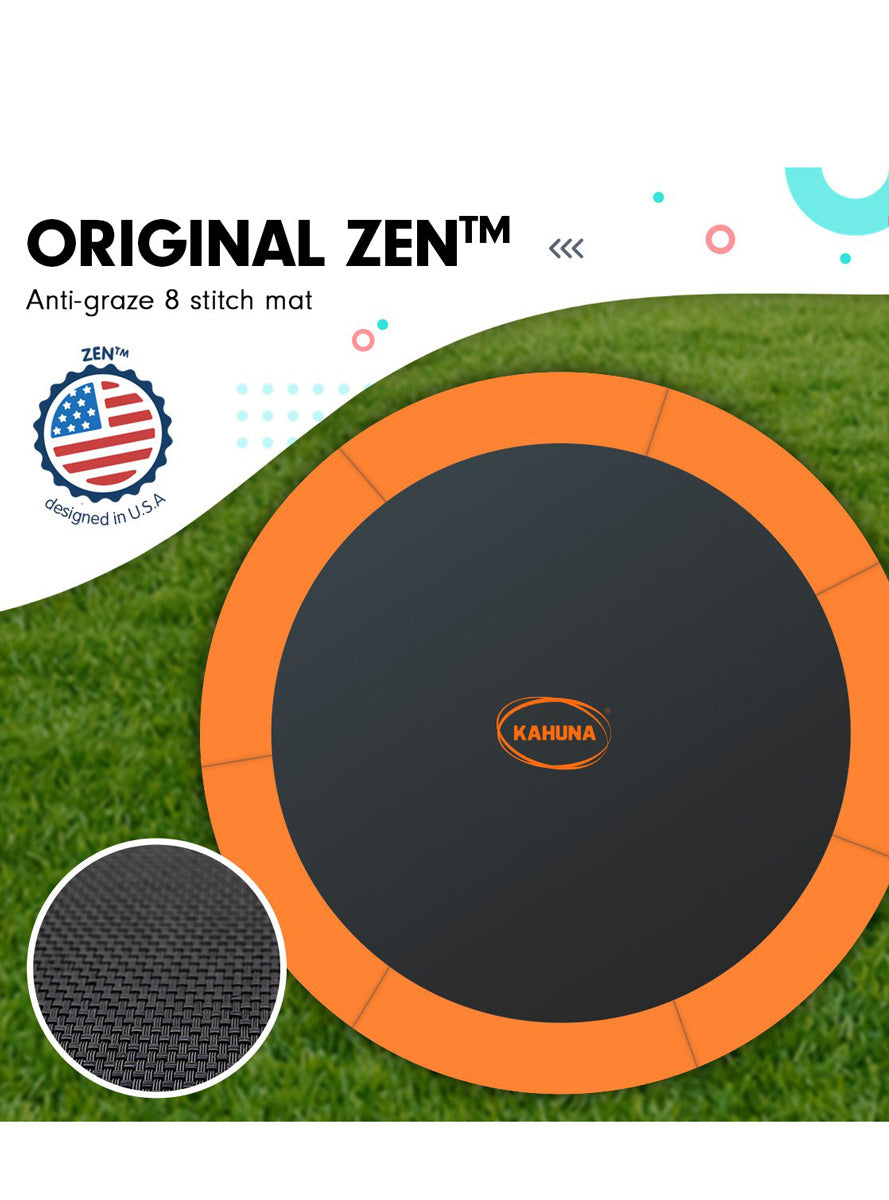 Kahuna 12ft Round Trampoline with Orange Padding and Safety Net Info Image 3