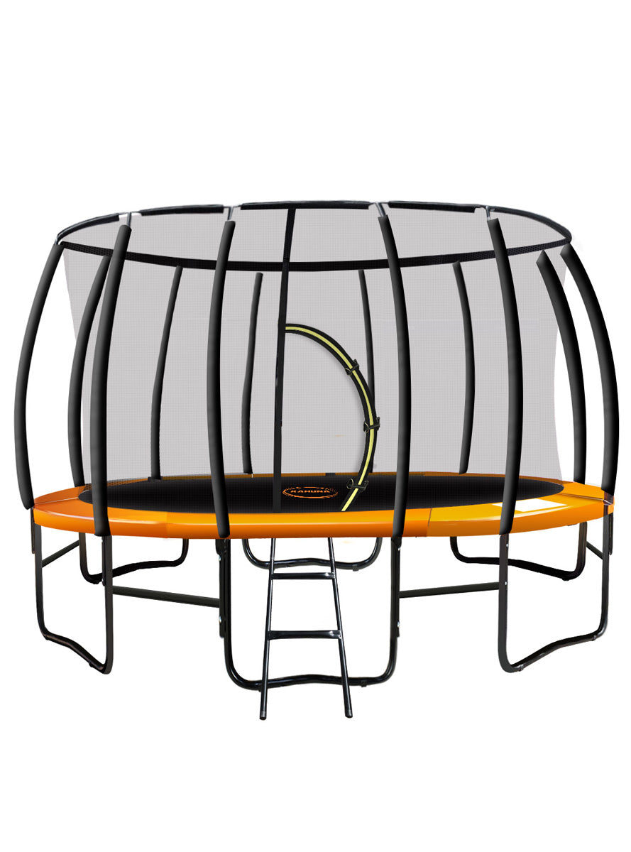 Kahuna 12ft Round Trampoline with Orange Padding and Safety Net Main Image