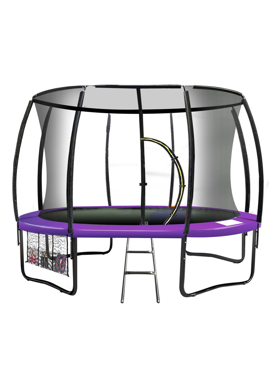 Kahuna 12ft Round Trampoline with Purple Padding and Safety Net Main Image