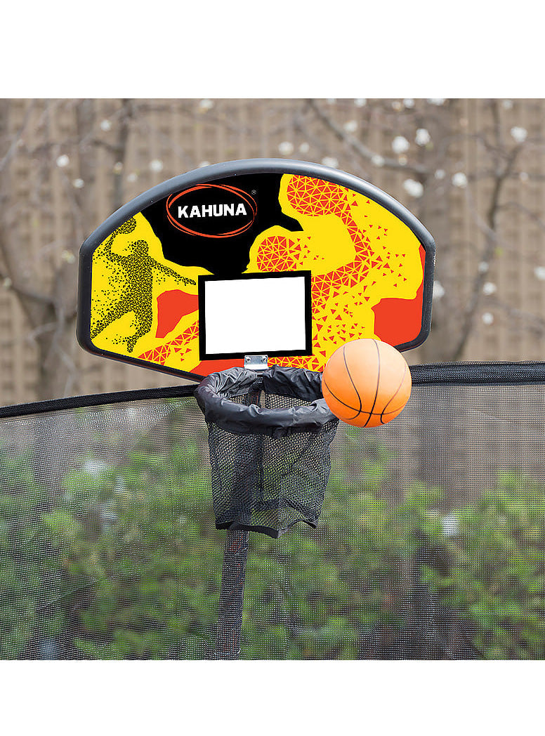 14 Foot Round Trampoline With Basketball Hoop And Green Padding - Alternate Image 4