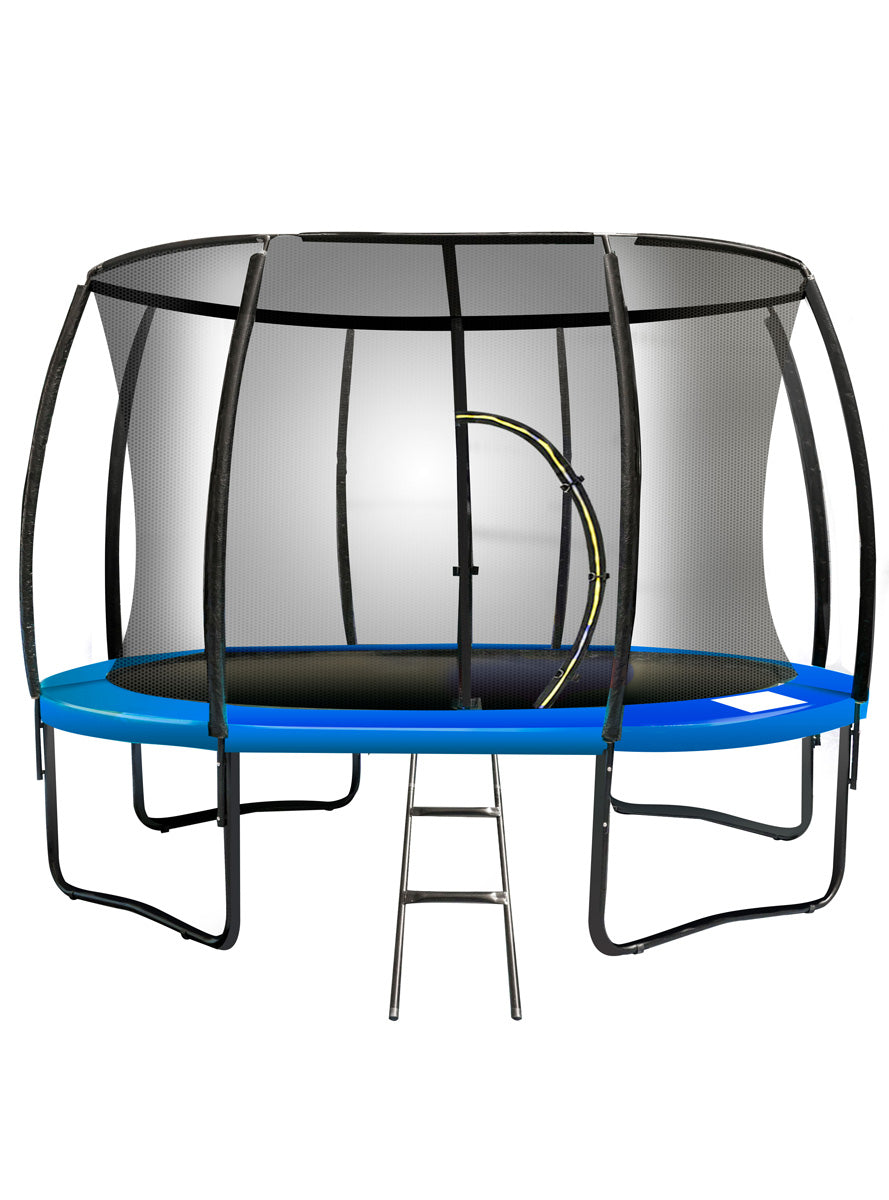 Kahuna 16ft round trampoline with blue padding and safety net - main image