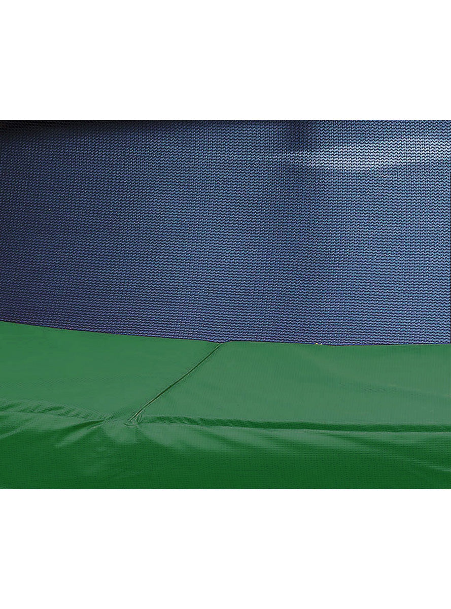Kahuna 16ft round trampoline with green padding, safety net and basketball hoop - padding image