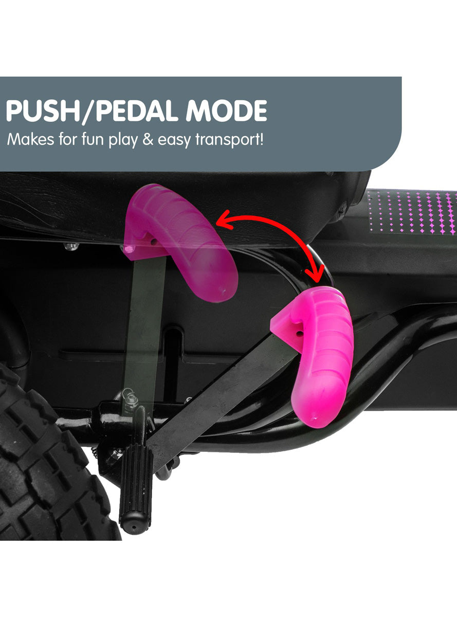 Kids Ride On Pedal Go Kart Kahuna G18 Rose Pink - Info Image 3