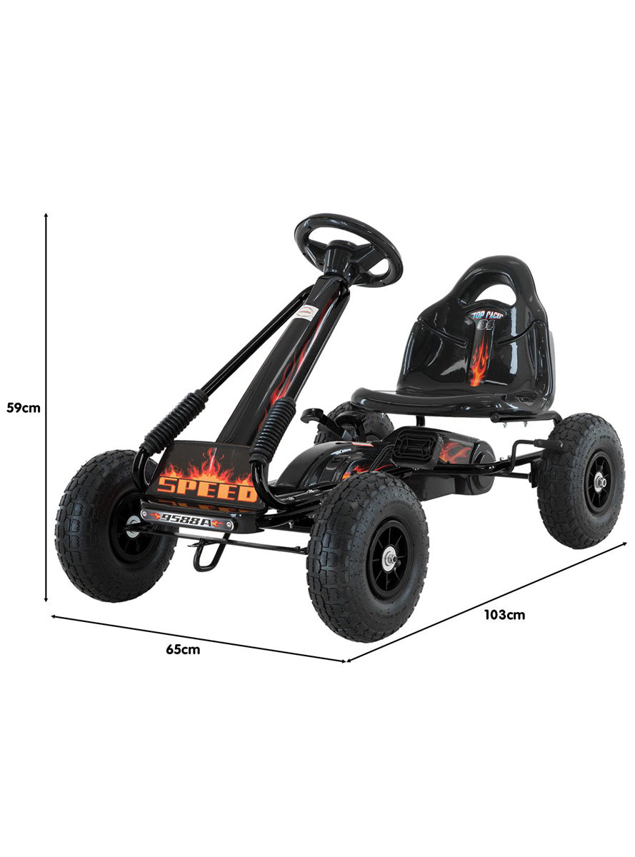 Kahuna Black G95 Pedal Powered Ride On Go Kart - Dimensions Image