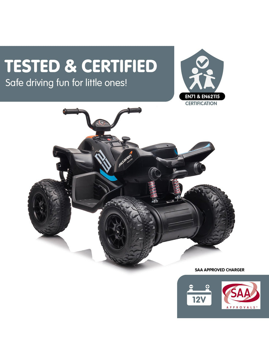 Kids Electric Ride On Quad Bike Kahuna McLaren MCL35 Black - Info Image 3