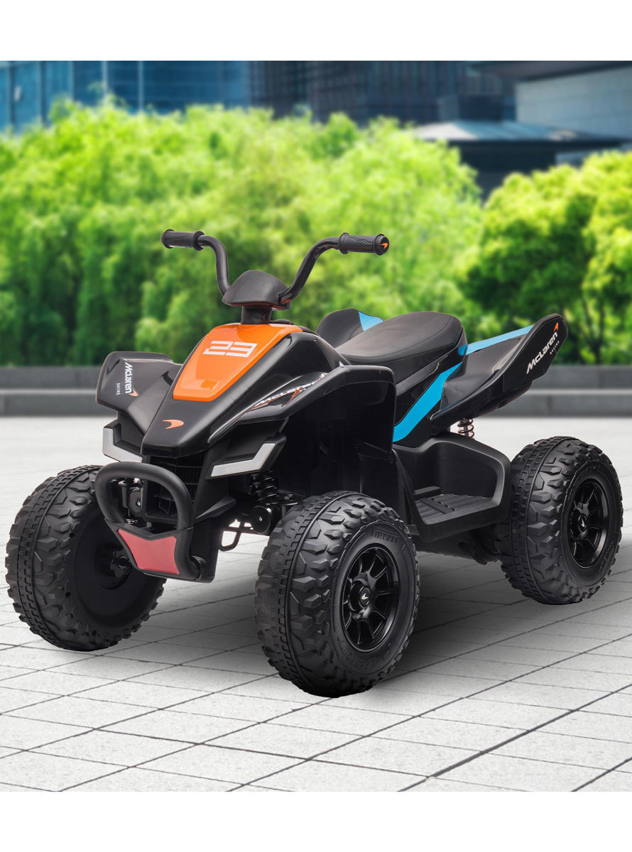 Kids Electric Ride On Quad Bike Kahuna McLaren MCL35 Black - Lifestyle Image 2