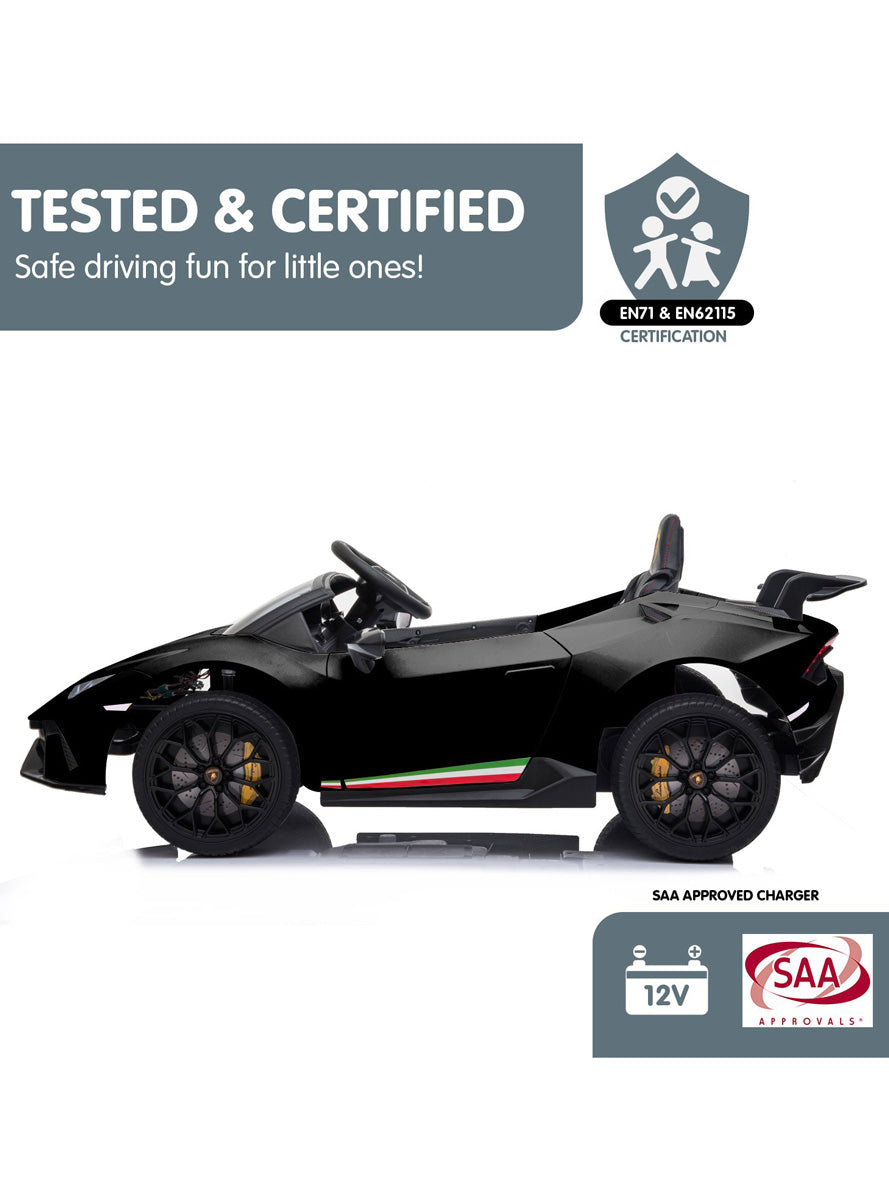 Kahuna Black Lamborghini Performante Kids Electric Ride On Car - Info Image 7