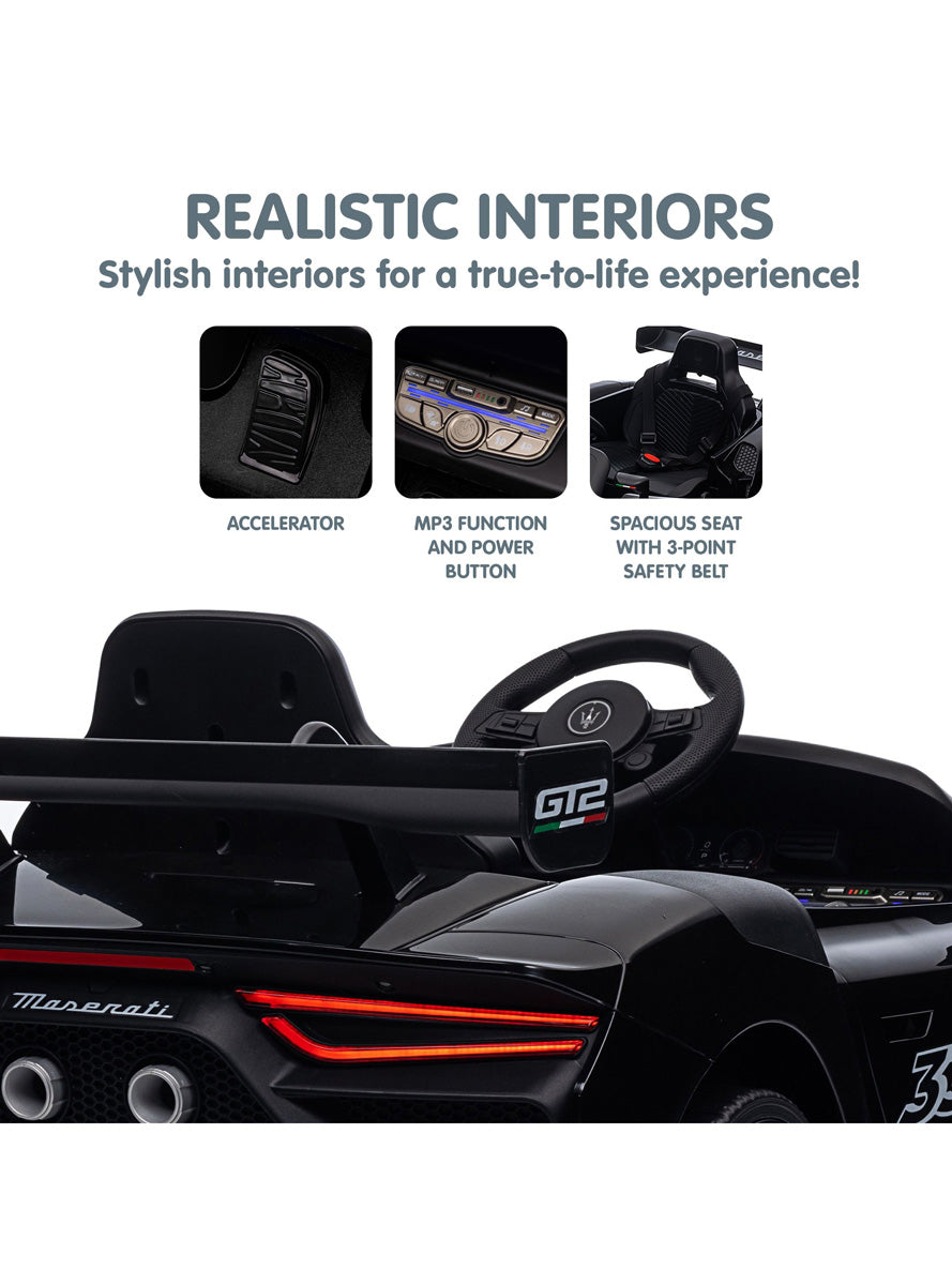 Kids Electric Ride On Car Kahuna Maserati MC20 GT2 Licensed Black - Info Image 3