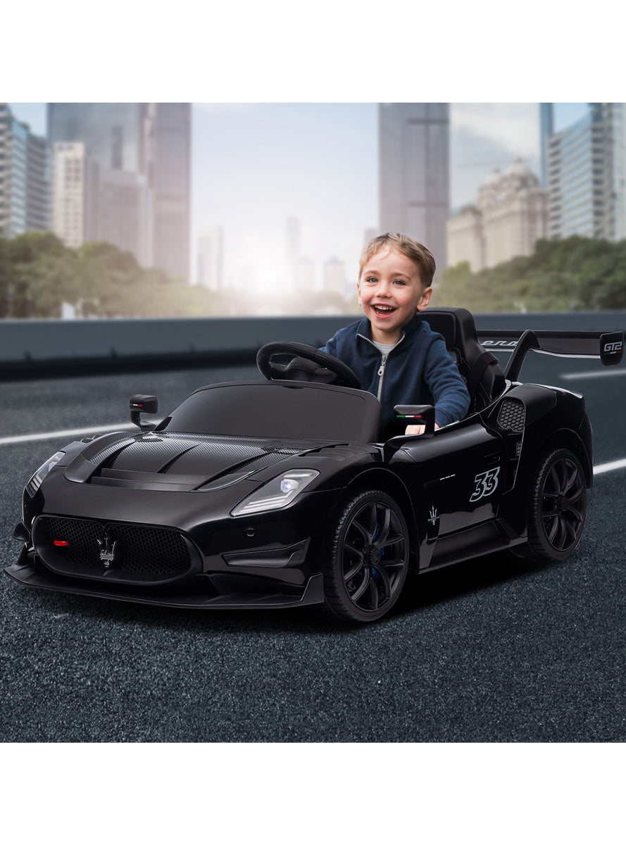 Kids Electric Ride On Car Kahuna Maserati MC20 GT2 Licensed Black - Lifestyle Image 1