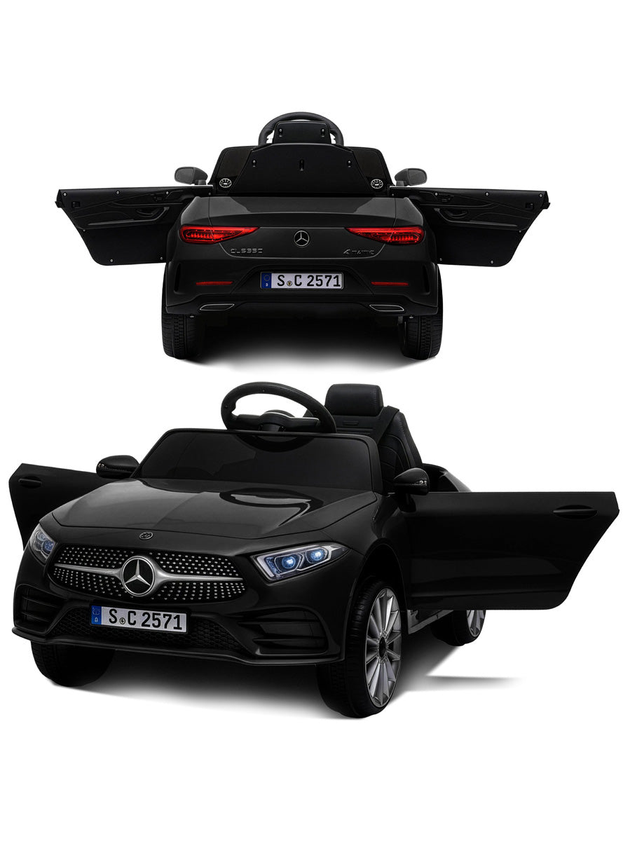 Kids Electric Ride On Car Kahuna Mercedes Benz CLS 350 Black Remote Controlled - Doors Open Image