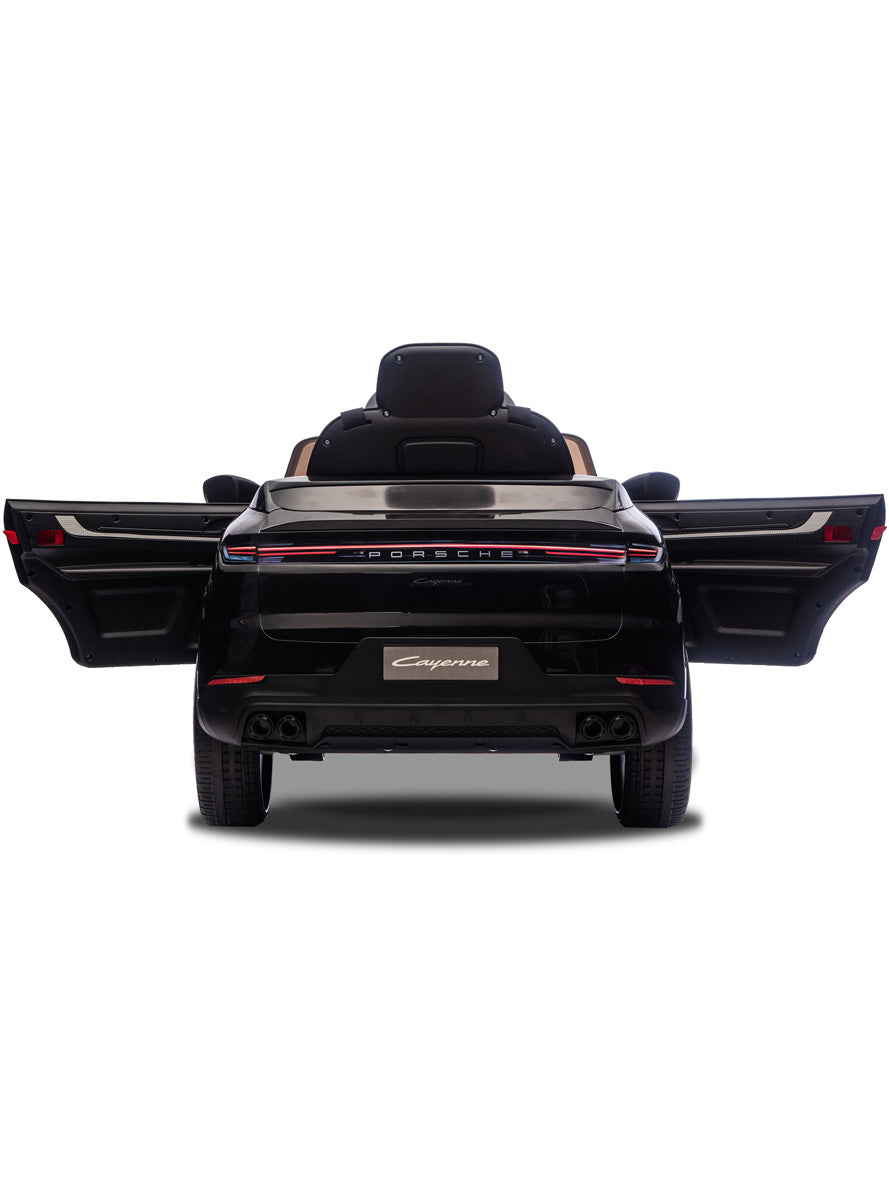 Kids Electric Ride On Car Kahuna Porsche Cayenne E Hybrid Coupe Licensed Black - Back Image
