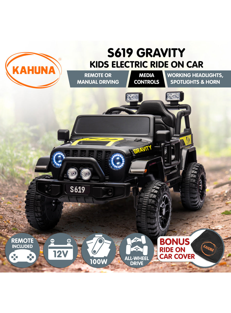 Kids Electric Ride On Car Kahuna S619 Gravity Black - Info Image 1