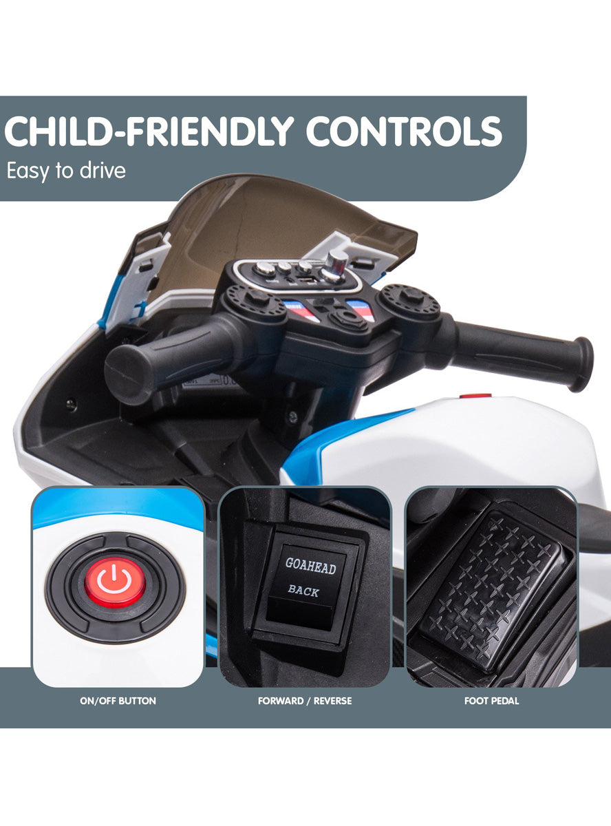 Kids Electric Ride On Motorbike Kahuna BMW HP4 Blue - Info Image 3