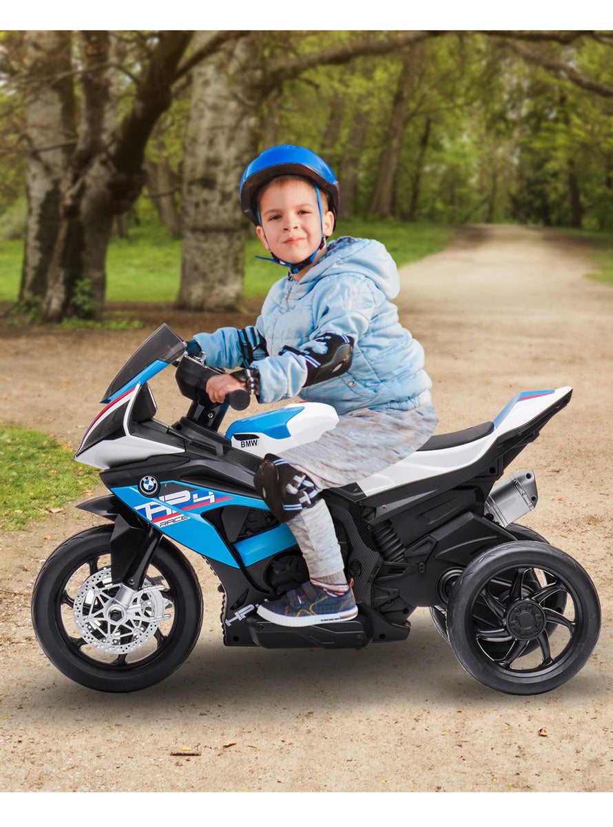 Kids Electric Ride On Motorbike Kahuna BMW HP4 Blue - Lifestyle Image