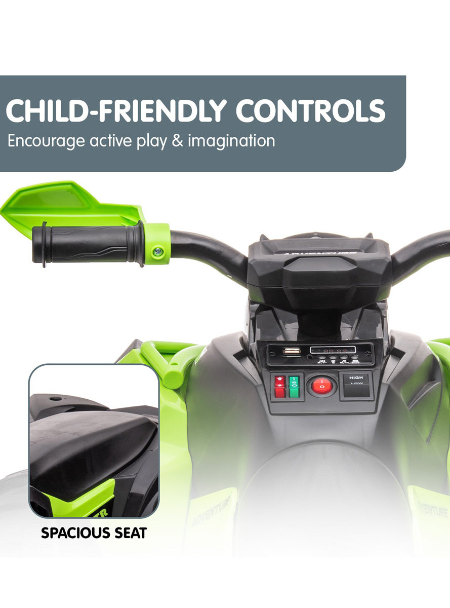 Kids Electric Ride On Quad Bike Kahuna GTS99 Green - Info Image 2