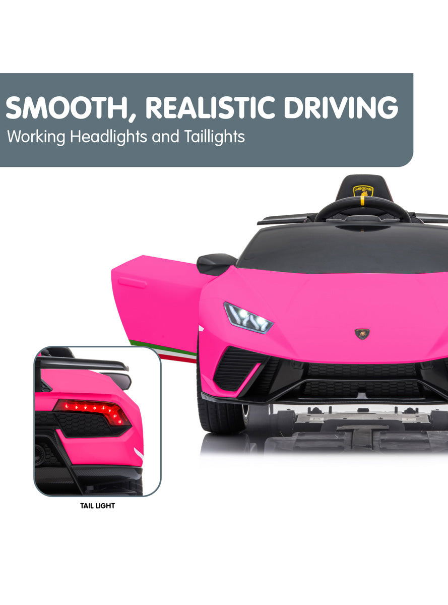 Kids Electric Ride On Car Kahuna Lamborghini Performante Hot Pink - Info Image 5