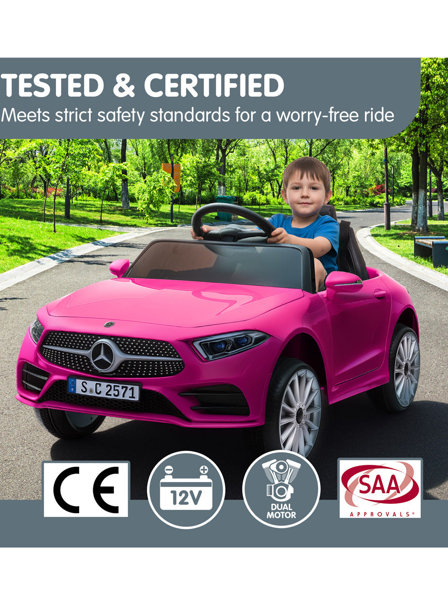 Kids Remote Controlled Electric Ride On Car Kahuna Mercedes Benz CLS 350 Hot Pink - Info Image 7