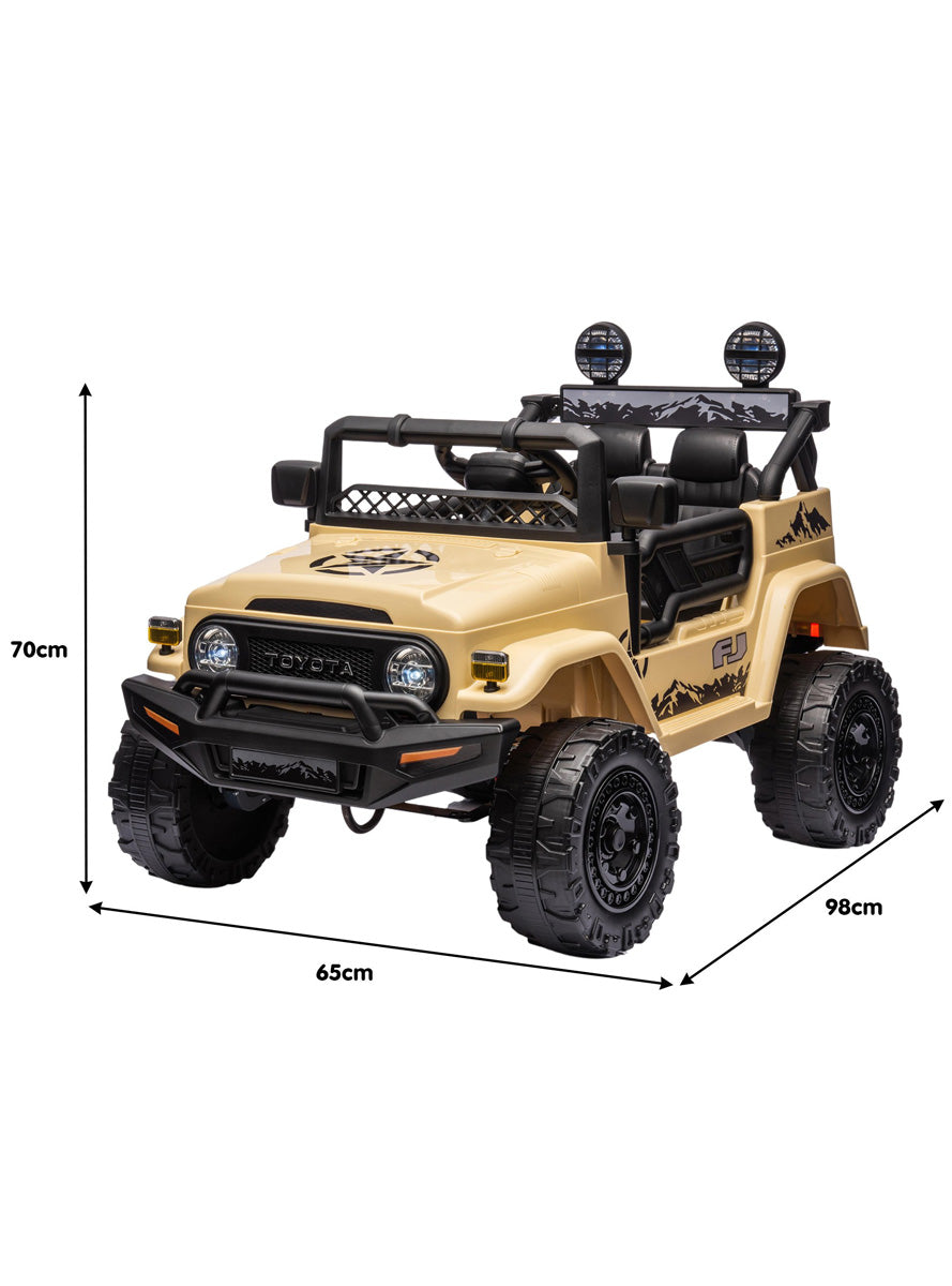 Kids Electric Ride On Car Kahuna Toyota FJ Cruiser Khaki - Dimensions Image