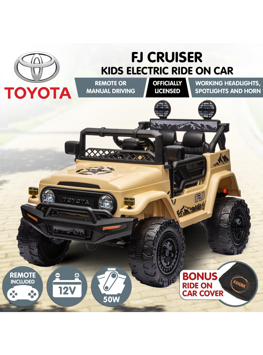 Kids Electric Ride On Car Kahuna Toyota FJ Cruiser Khaki - Info Image 1