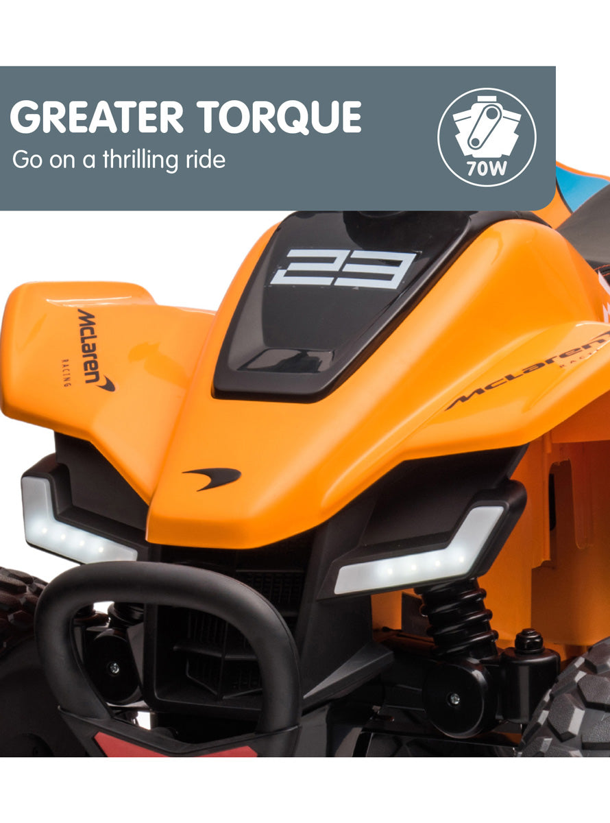 Kids Electric Ride On Quad Bike Kahuna McLaren MCL35 Orange - Info Image 6