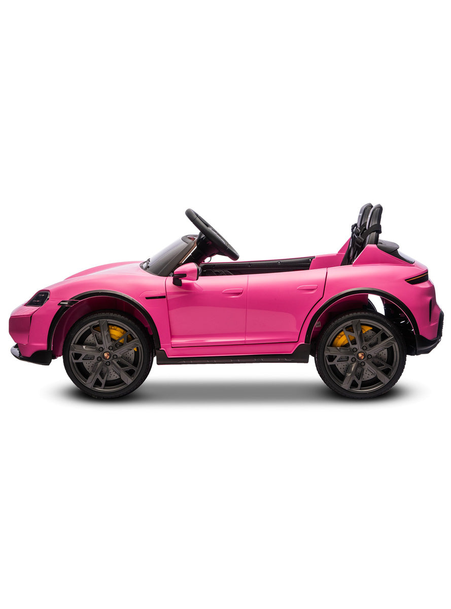 Kids Electric Ride On Car Kahuna Porsche Taycan Turbo S Pink - Side Image