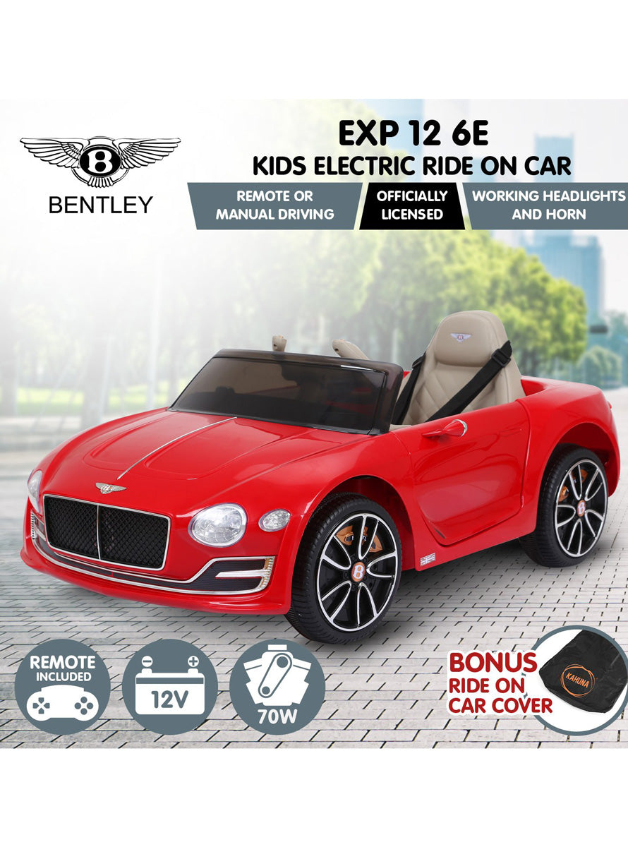 Kids Electric Ride On Car Kahuna Bentley EXP 12 Licensed Speed Red - Info Image 8
