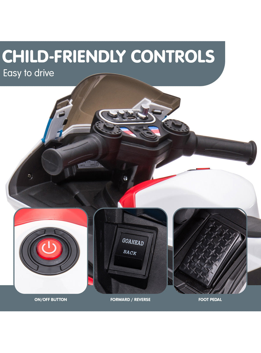 Kids Electric Ride On Motorbike Kahuna BMW HP4 Red - Info Image 3