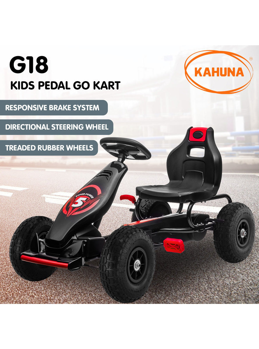 Kids Pedal Powered Go Kart Kahuna G18 Red - Info Image 1