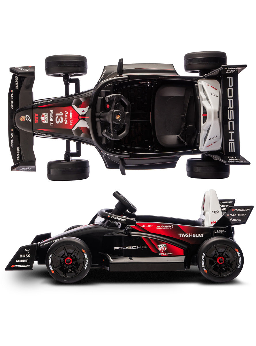 Kids Electric Ride On Car Kahuna Porsche Formula E Red with Remote Control - Birdseye Image