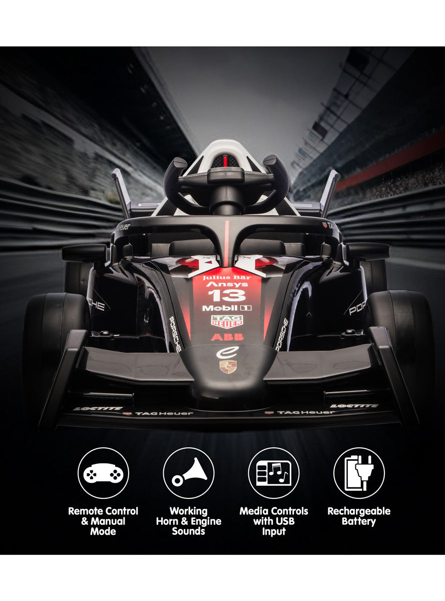 Kids Electric Ride On Car Kahuna Porsche Formula E Red with Remote Control - Info Image 3
